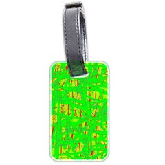 Neon Green Pattern Luggage Tags (two Sides)