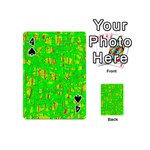 Neon green pattern Playing Cards 54 (Mini)  Front - Spade4