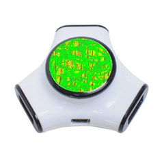 Neon Green Pattern 3-port Usb Hub