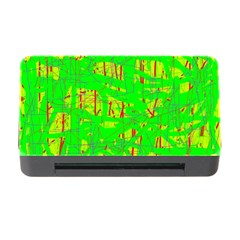 Neon Green Pattern Memory Card Reader With Cf