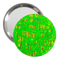 Neon Green Pattern 3  Handbag Mirrors