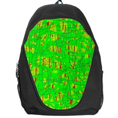 Neon Green Pattern Backpack Bag by Valentinaart