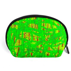 Neon Green Pattern Accessory Pouches (large) 