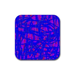 Blue Pattern Rubber Coaster (square) 