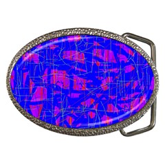 Blue Pattern Belt Buckles