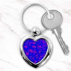 Blue Pattern Key Chains (heart) 