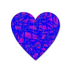 Blue Pattern Heart Magnet