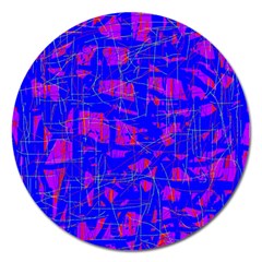 Blue Pattern Magnet 5  (round)