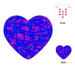 Blue Pattern Playing Cards (heart)  by Valentinaart