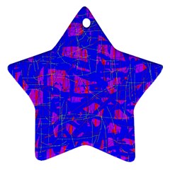 Blue Pattern Star Ornament (two Sides) 