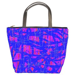 Blue Pattern Bucket Bags by Valentinaart