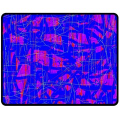 Blue Pattern Fleece Blanket (medium) 