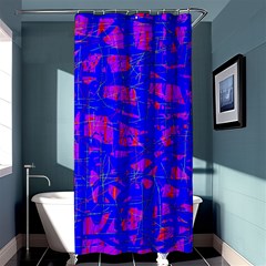 Blue Pattern Shower Curtain 36  X 72  (stall) 