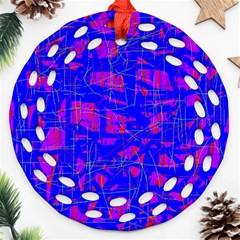 Blue Pattern Ornament (round Filigree) 