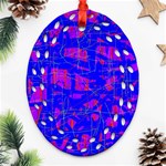 Blue pattern Ornament (Oval Filigree)  Front