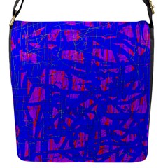 Blue Pattern Flap Messenger Bag (s) by Valentinaart