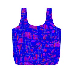 Blue Pattern Full Print Recycle Bags (m) 