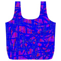 Blue Pattern Full Print Recycle Bags (l)  by Valentinaart