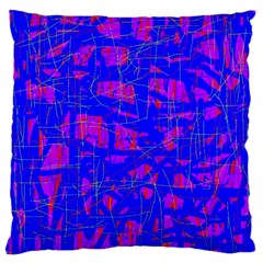 Blue Pattern Large Flano Cushion Case (one Side) by Valentinaart