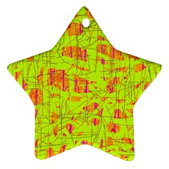 yellow and orange pattern Ornament (Star) 