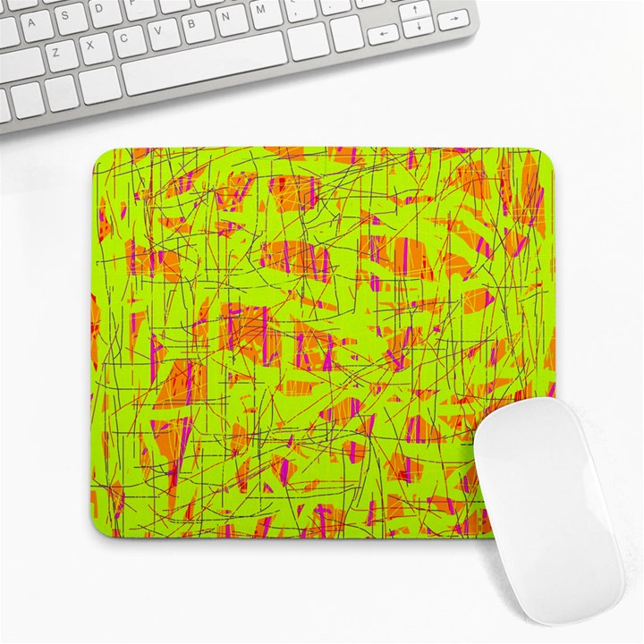 yellow and orange pattern Large Mousepads