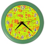 yellow and orange pattern Color Wall Clocks Front