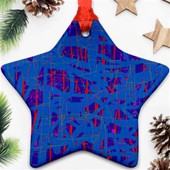 Deep Blue Pattern Ornament (star)  by Valentinaart