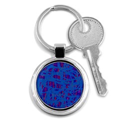 Deep Blue Pattern Key Chains (round) 