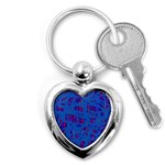 Deep blue pattern Key Chains (Heart)  Front