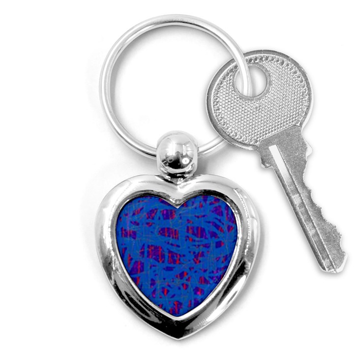 Deep blue pattern Key Chains (Heart) 