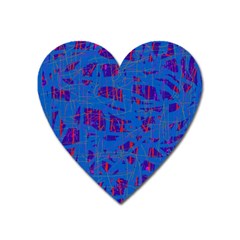 Deep Blue Pattern Heart Magnet