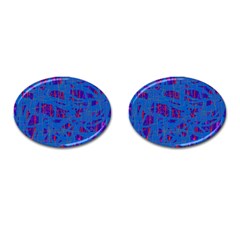 Deep Blue Pattern Cufflinks (oval)