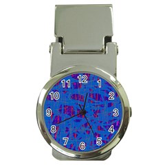 Deep Blue Pattern Money Clip Watches