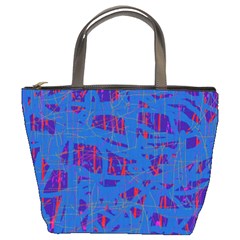 Deep Blue Pattern Bucket Bags by Valentinaart