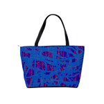 Deep blue pattern Shoulder Handbags Back