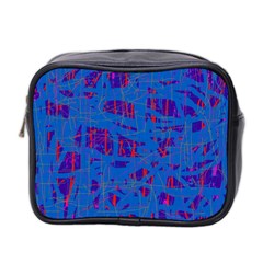 Deep Blue Pattern Mini Toiletries Bag 2-side