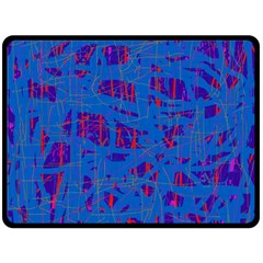 Deep Blue Pattern Fleece Blanket (large) 