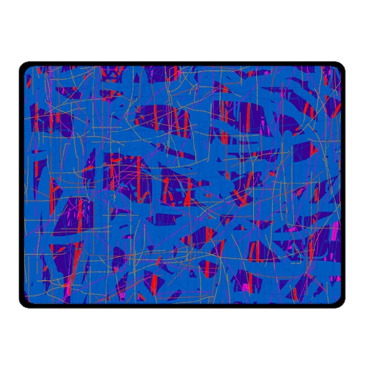 Deep blue pattern Fleece Blanket (Small)