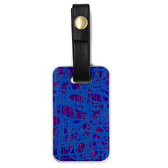 Deep Blue Pattern Luggage Tags (one Side)  by Valentinaart