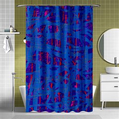 Deep Blue Pattern Shower Curtain 48  X 72  (small) 