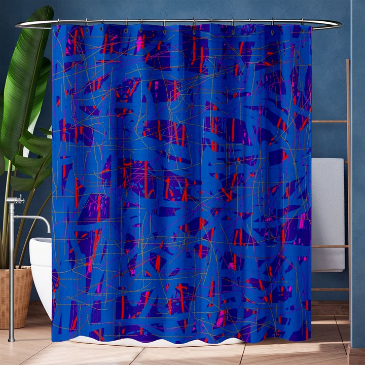 Deep blue pattern Shower Curtain 60  x 72  (Medium) 