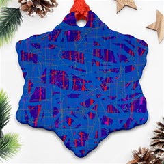 Deep Blue Pattern Ornament (snowflake) 