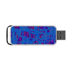 Deep Blue Pattern Portable Usb Flash (two Sides)