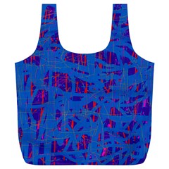 Deep Blue Pattern Full Print Recycle Bags (l)  by Valentinaart