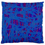 Deep blue pattern Large Flano Cushion Case (Two Sides) Back