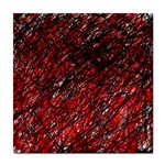 Red and black pattern Tile Coasters Front