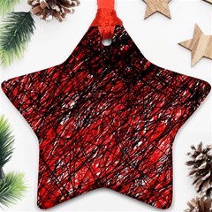 Red And Black Pattern Ornament (star) 