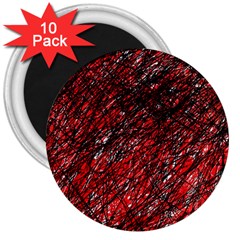 Red And Black Pattern 3  Magnets (10 Pack) 