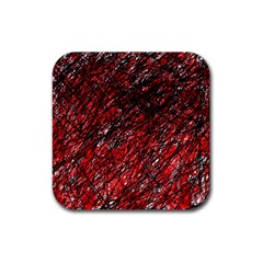 Red And Black Pattern Rubber Coaster (square) 