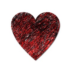 Red And Black Pattern Heart Magnet